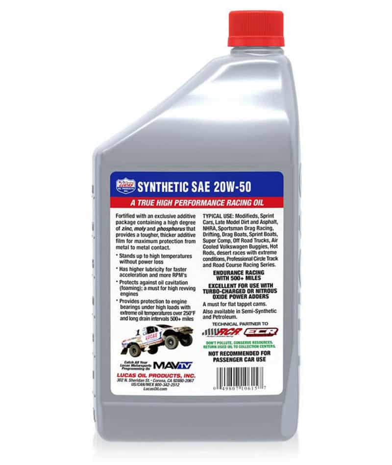 Lucas Synthetic SAE 20W-50 High Performance Motorcycle Oil